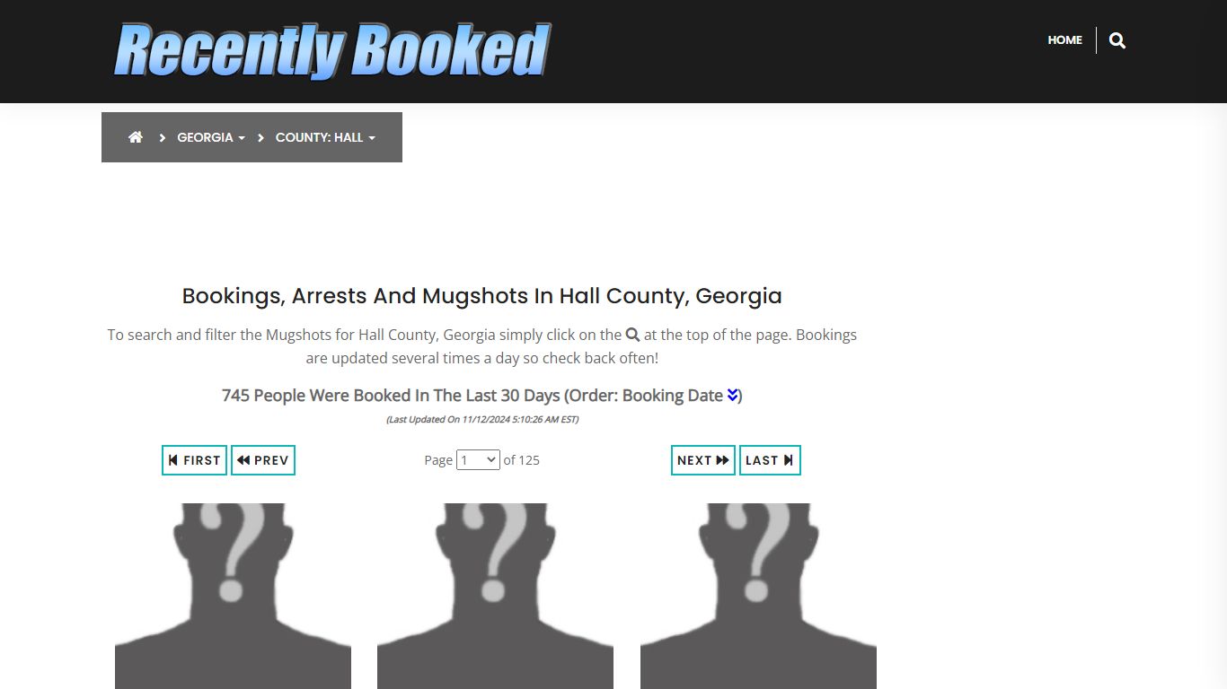 Bookings, Arrests and Mugshots in Hall County, Georgia - Recently Booked